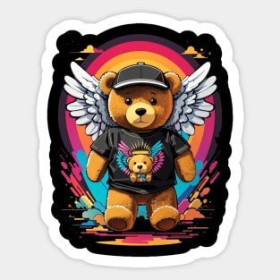 Cute teddy bear with angel wings Sticker